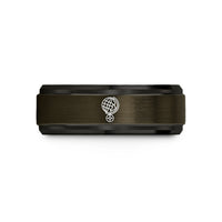 wedding band for man – gunmetal & black tungsten hemisphere compass wedding band