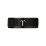 matching wedding band sets – black tungsten pickaxe wedding band