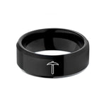 tungsten ring for couples – black tungsten pickaxe wedding band