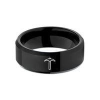 tungsten ring for couples – black tungsten pickaxe wedding band