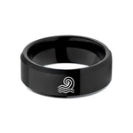 black tungsten rings couples – black tungsten steam wave pattern wedding band