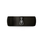 tungsten wedding band set – black & rose gold tungsten ukulele wedding band
