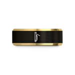 matching his and hers bands – black & gold tungsten bassoon wedding band