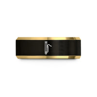 matching his and hers bands – black & gold tungsten bassoon wedding band