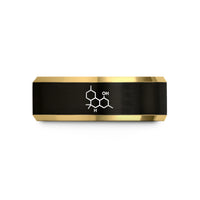 tungsten carbide couple rings – black & gold tungsten cbd molecule wedding band