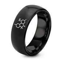 Engagement Rings Set for Him And Her – black tungsten cbd molecule ring
