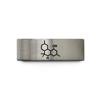 matching bands for couples – gold & gray tungsten cbd molecule wedding band