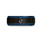 tungsten men's wedding bands – black & blue tungsten duckling wedding band
