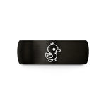 engraved couple bands set – black & gold tungsten duckling wedding band