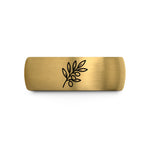 tungsten promise rings hers – gold & grey tungsten olive branch mediterranean wedding band