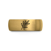tungsten promise rings hers – gold & grey tungsten olive branch mediterranean wedding band