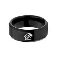 couples matching tungsten rings – black tungsten roofer roofline hammer wedding band