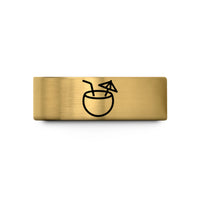 engraved wedding bands – gold tungsten coconut drink wedding band