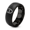 Curb Bit Chain – Tungsten Wedding Band, 8 mm, Black Comfort-Fit Unisex