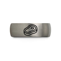 tungsten couples ring – gunmetal & grey tungsten steak icon wedding band