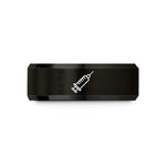 matching rings for couples – black tungsten syringe wedding band