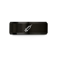 matching rings for couples – black tungsten syringe wedding band