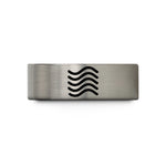 custom engraved rings – silver tungsten ripple lines wedding band