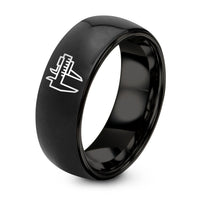 Engagement Rings Sets for Him And Her – black tungsten vernier calipers ring