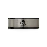 tungsten wedding bands men – black & blue & gray tungsten cat moon wedding band