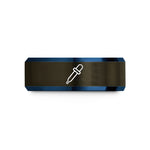 wedding bands for couples – gunmetal & blue tungsten pipette wedding band