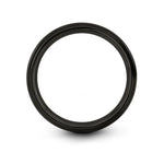 his and hers bands – roller derby engraving on black & grey tungsten wedding band