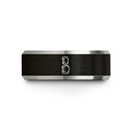 black & gray tungsten roller derby wedding band