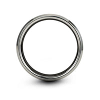 roller derby engraving on black & gray tungsten wedding band