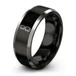 Roller Derby – Tungsten Wedding Band, 8 mm, Gunmetal, Grey Comfort-Fit Unisex