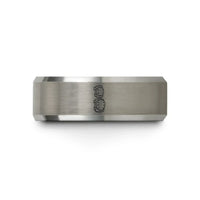 matching tungsten band sets – black & gray tungsten roller derby wedding band