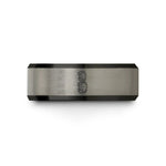 his and hers bands – black & gray tungsten roller derby wedding band