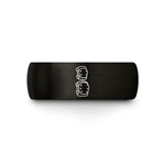 his and hers bands – black tungsten roller derby wedding band