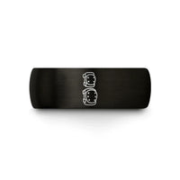 black tungsten roller derby wedding band