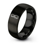 Roller Derby – Tungsten Wedding Band, 8 mm, Gunmetal, Grey Comfort-Fit Unisex
