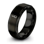 Roller Derby – Tungsten Wedding Band, 8 mm, Gunmetal, Grey Comfort-Fit Unisex