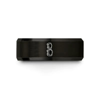 black tungsten roller derby wedding band