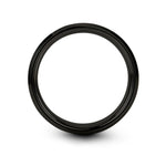 matching tungsten band sets – roller derby engraving on black tungsten wedding band