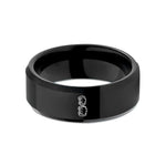 black tungsten roller derby wedding band