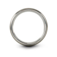 roller derby engraving on silver tungsten wedding band