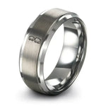 Roller Derby – Tungsten Wedding Band, 8 mm, Gunmetal, Grey Comfort-Fit Unisex