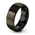 gunmetal & black tungsten roller derby ring