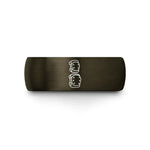 gunmetal & black tungsten roller derby wedding band