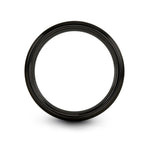 custom couples ring sets – roller derby engraving on gunmetal & black tungsten wedding band