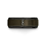 wedding band and ring – gunmetal & black tungsten roller derby wedding band