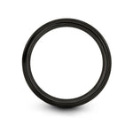 roller derby engraving on gunmetal & black tungsten wedding band