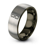 gunmetal & silver tungsten roller derby ring