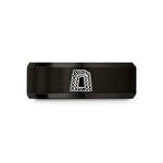 custom engraved men's rings – black tungsten cctv headquarters beijing wedding band