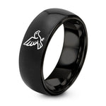 Engagements Rings for Men – black tungsten eagle flight ring