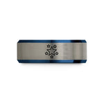 unique men's engagement ring – black & blue & gray tungsten stars scatter wedding band