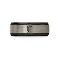 rings with inside engraving – black & grey tungsten allen wrench wedding band
